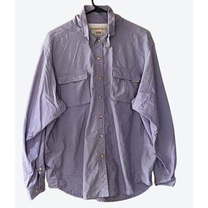 Exofficio Women's XL Roll Tab Sleeve Vented Blue Lavender Lightweight Shirt